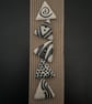  Triangle Ceramic Buttons- set of 5 - Black & white mixed geometric patterns  - Image 1