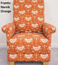 Fryetts Narvik Birds Orange Fabric Adult Chair Armchair Accent Nursery Small - Image 2