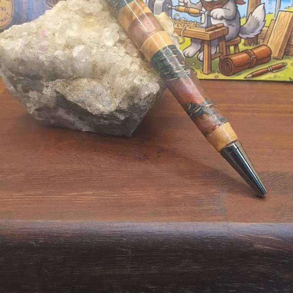 Resin and pine cone tipped pen