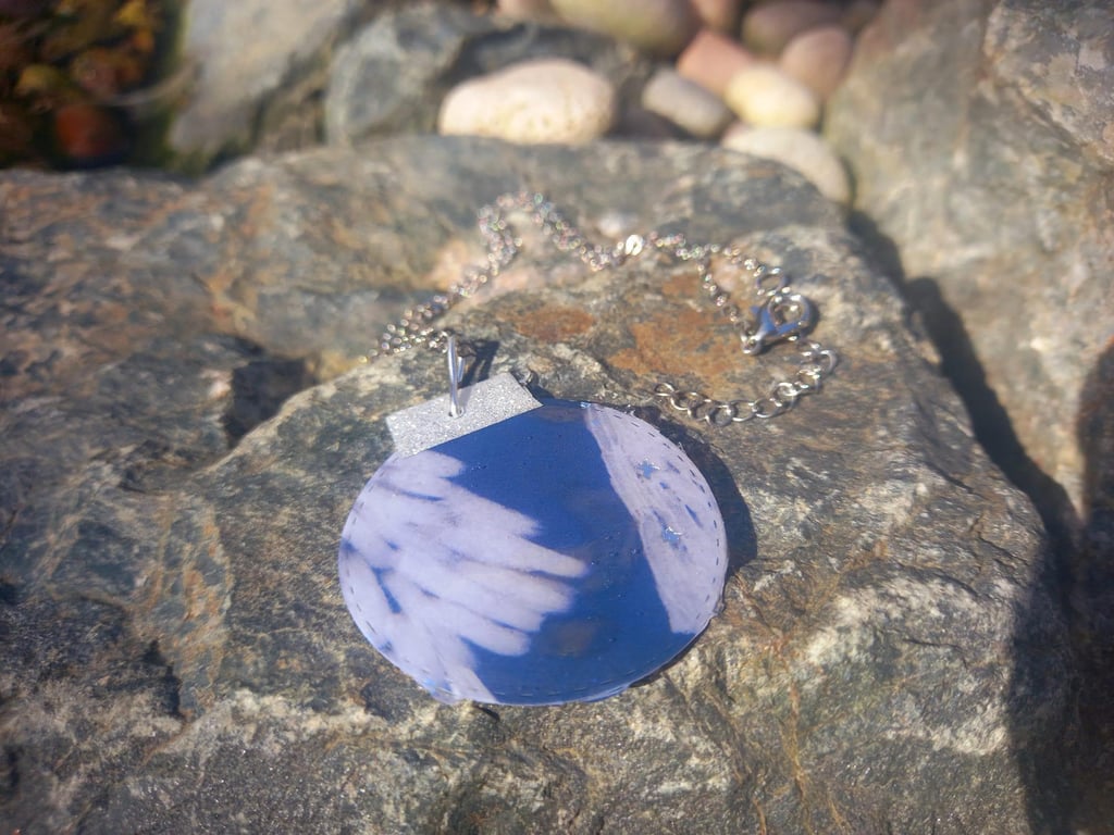 Christmas Tree Bauble Necklace with Snowy Tree