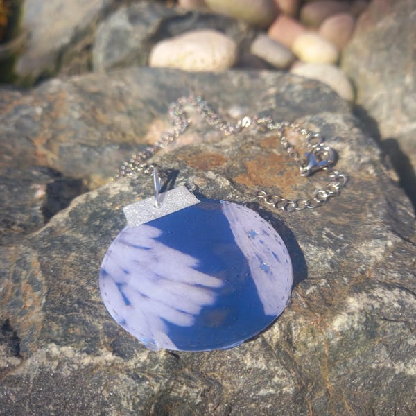 Christmas Tree Bauble Necklace with Snowy Tree