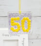 50th Birthday Card or Golden Anniversary Card; Fused Glass 50 Keepsake - Image 4