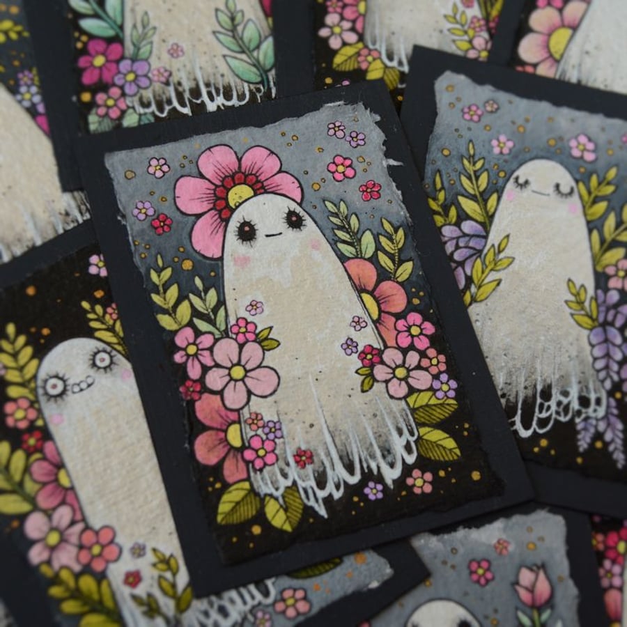 spring ghost - original aceo illustration