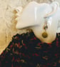 Merino Wool ball earrings with metal charm - Image 2