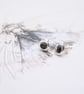 Organic Silver and Sapphire Earrings, September Birthstone - Image 5