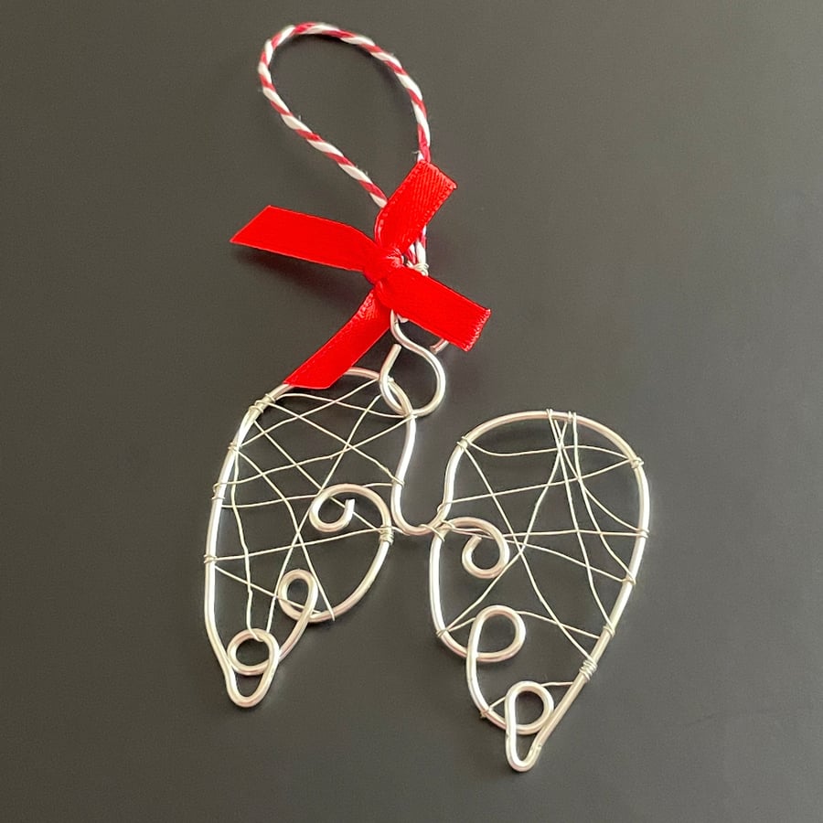 Wire Angel Wings Christmas Tree Decoration 