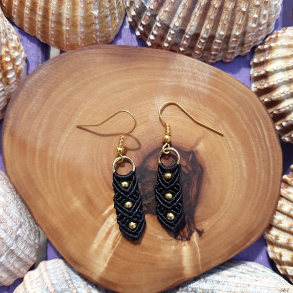 Black Macrame Earrings