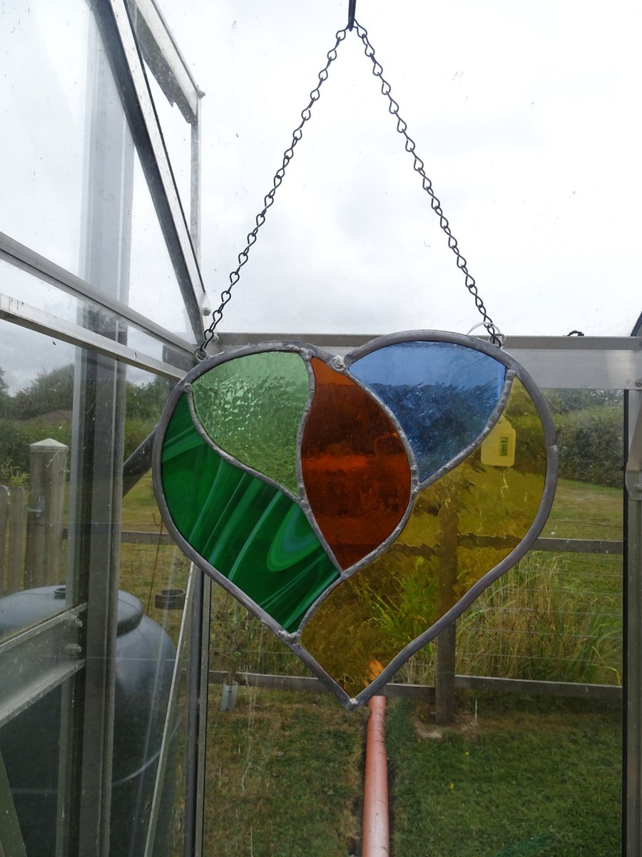 Stained Glass Heart Suncatcher Internal Hanging Only