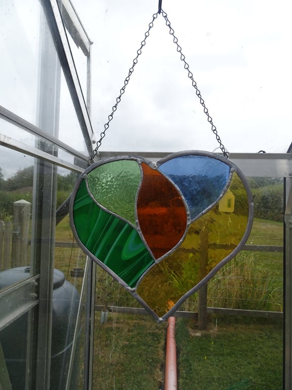 Stained Glass Heart Suncatcher Internal Hanging Only