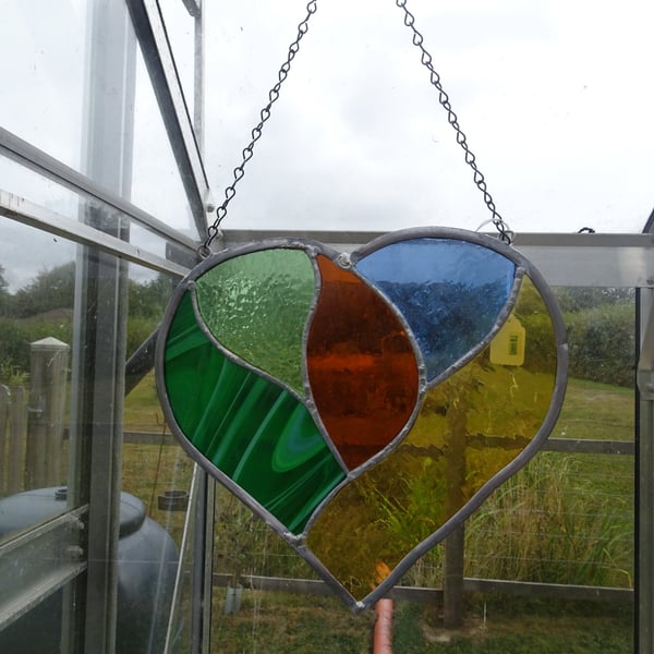 Stained Glass Heart Suncatcher Internal Hanging Only