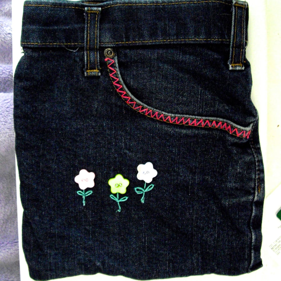 Upcycled Denim Jeans iPad Sleeve