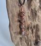 Handmade Natural Brown Banded Agate & Copper Pendant Necklace Gift Boxed - Image 8