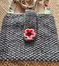 Grey, with pink floral lining shoulder bag - Image 5