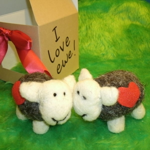 I Love "Ewe" Pair of Valentine Woolly Wallies