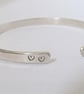 Heart Bangle, Recycled Sterling Silver, Hand Stamped - Image 5