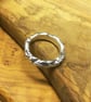 Chunky Abstract Silver Band Ring - Image 2