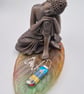 A Day at the Beach (7) Seascape Fused Glass Pendant - Image 6