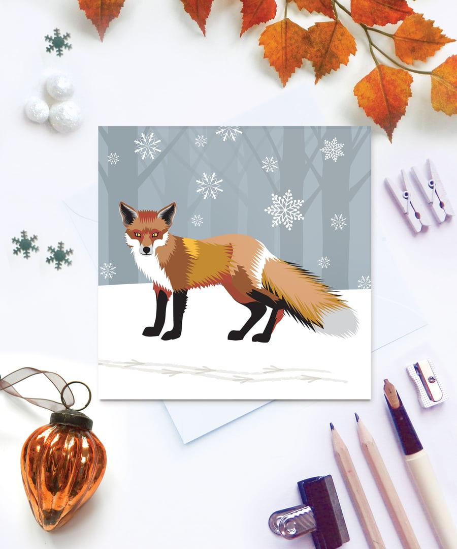 Winter Fox Christmas Card