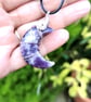 Moon necklace lepidolite stone, silver pendant birthday gift - Image 4