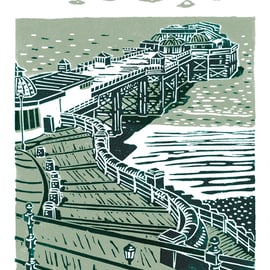 Cromer No.2 A3 poster-print (light grey & dark green)