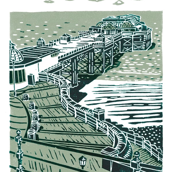 Cromer No.2 A3 poster-print (light grey & dark green)