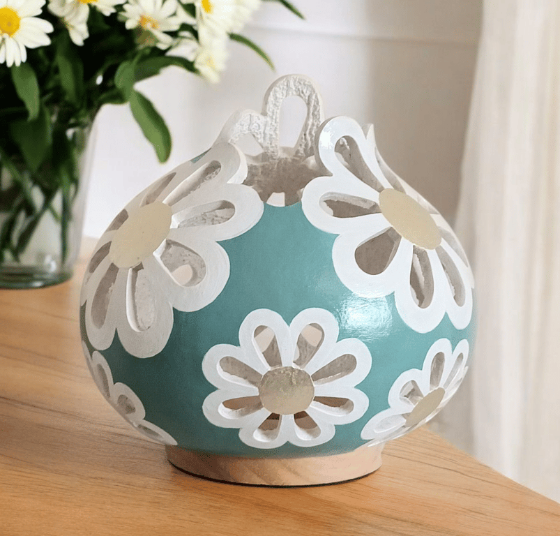 Cool Sage Daisy Gourd Lamp