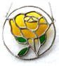 Rose Ring Suncatcher Stained Glass Yellow Handmade Gift Flower - Image 5