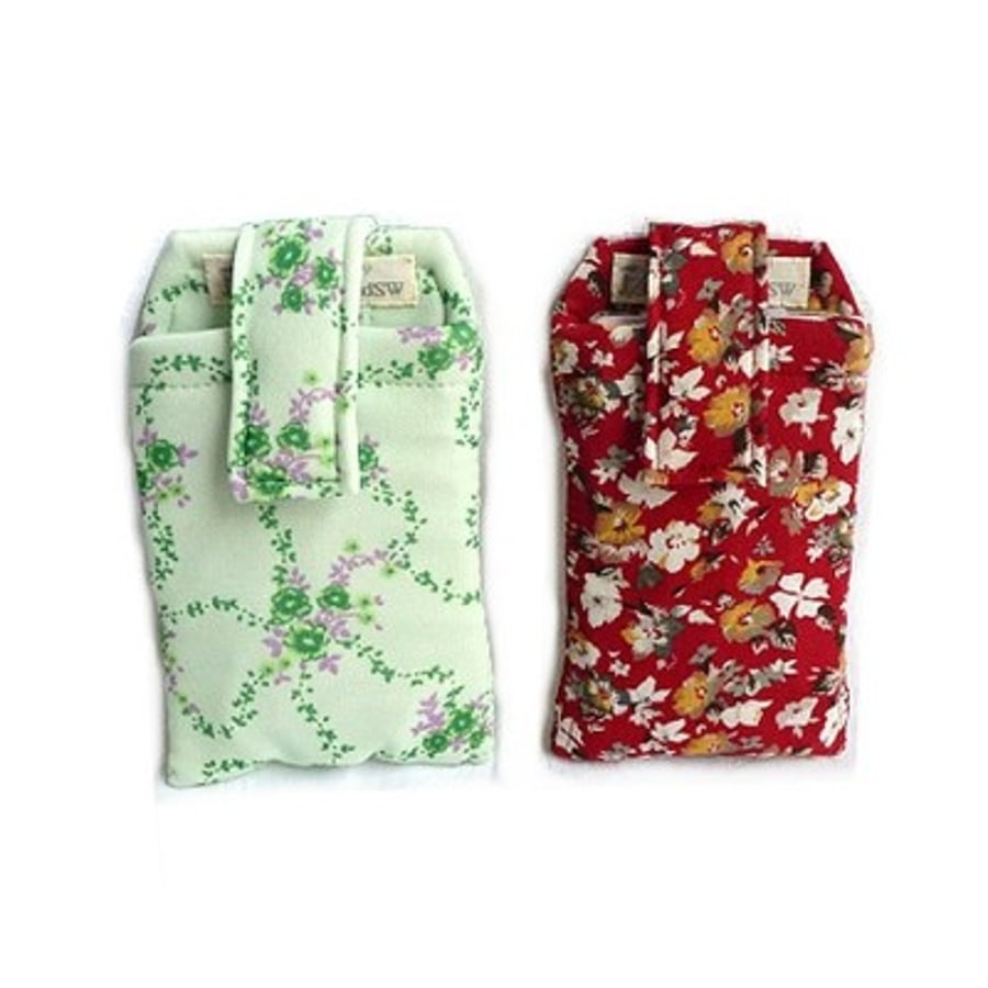 SALE! floral fabric mobile phone cover –  green only