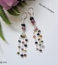 Watermelon Tourmaline Sterling Silver Dangle Earrings LAST PAIR - Image 2