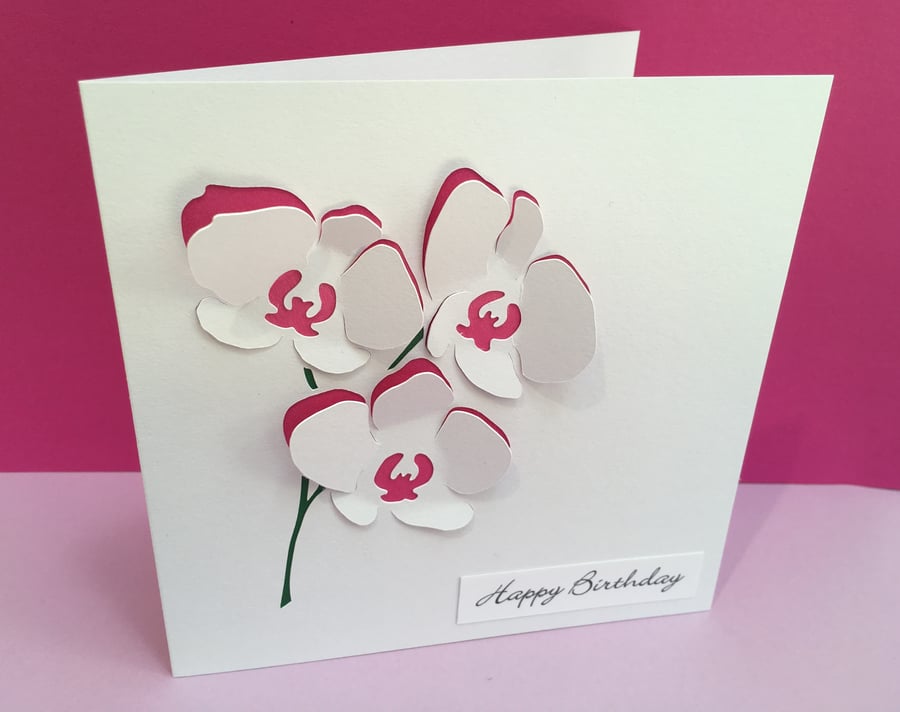 Birthday Card - Orchid Card - Flowers