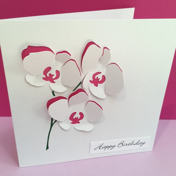 Birthday Card - Orchid Card - Flowers