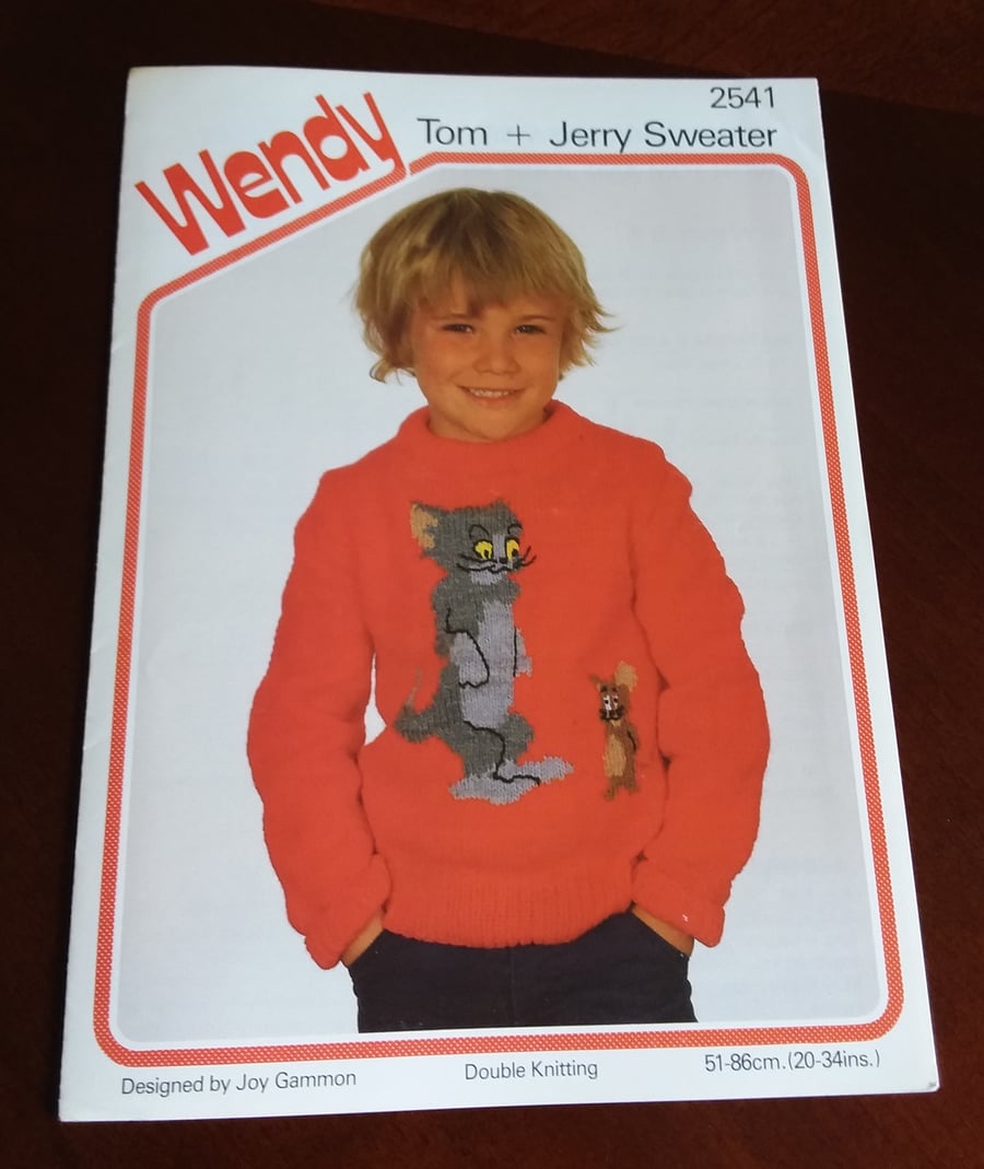 VINTAGE WENDY TOM AND GERRY SWEATER PATTERN