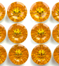 12 Crystal Style Dish Buttons, Gold, 15mm Wide, Sparkly, Acrylic, Silver Back