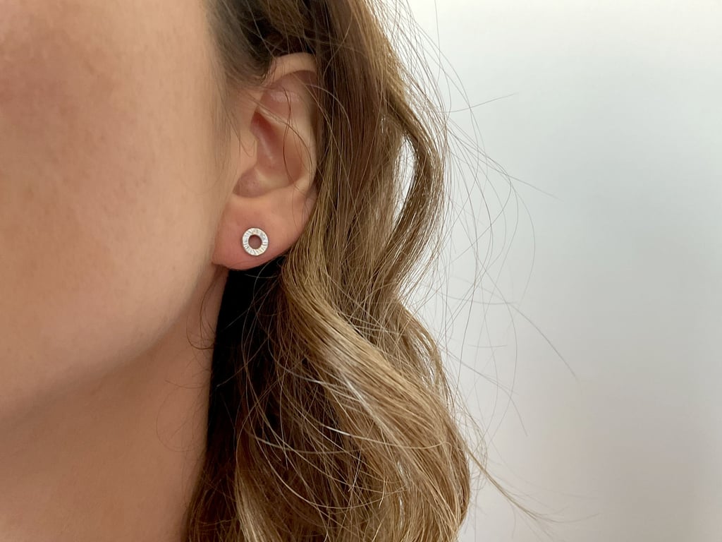 Handmade Silver Tree Bark Stud Earrings