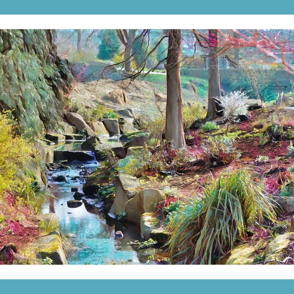 Stream RHS Garden Harlow Carr A5 Greeting Card March 2026
