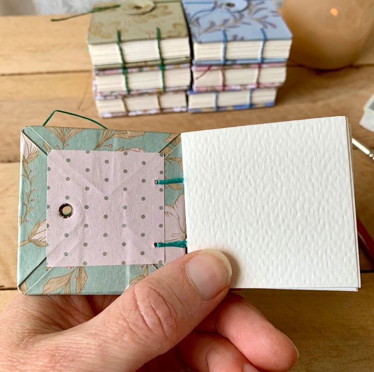 Coptic Bound Tiny Floral Watercolour Sketchbook... - Folksy