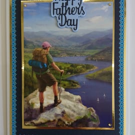 Happy Father's Day Card Hiking Walking Rambling Outdoors 3D Luxury Handmade Card