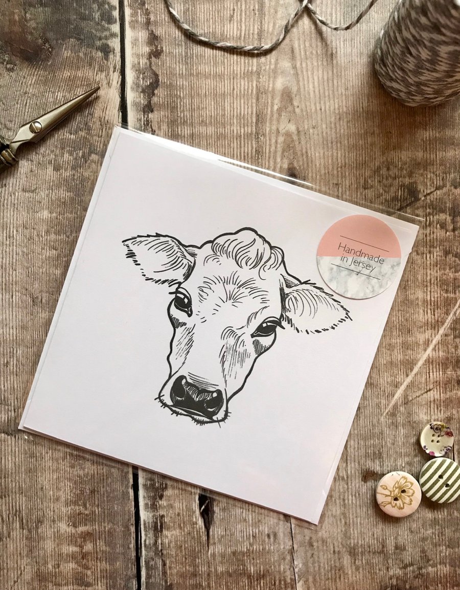 Jersey cow card