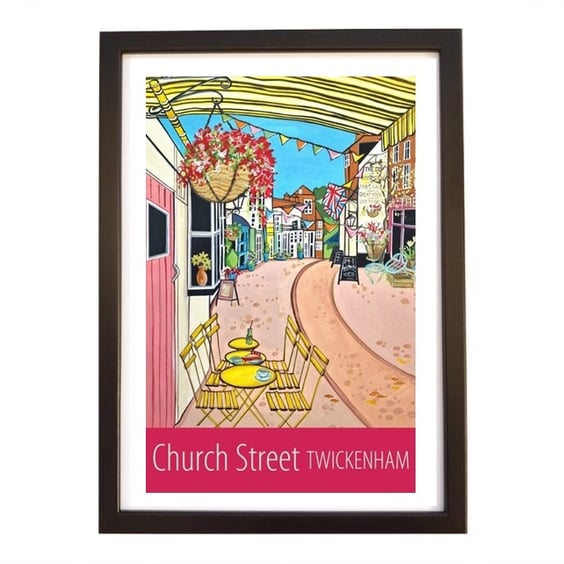 Twickenham Church Street travel poster print by Susie West
