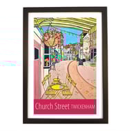 Twickenham Church Street travel poster print by Susie West