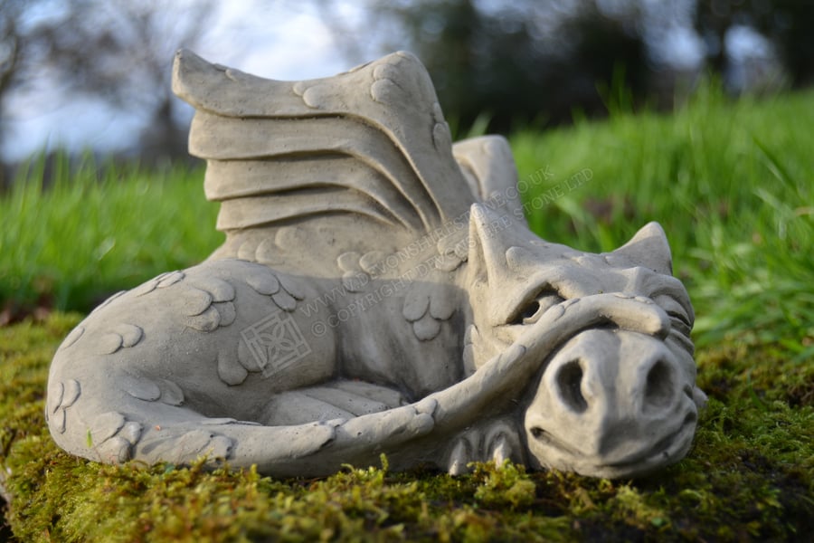 James the Peeking Dragon Stone Garden Ornament