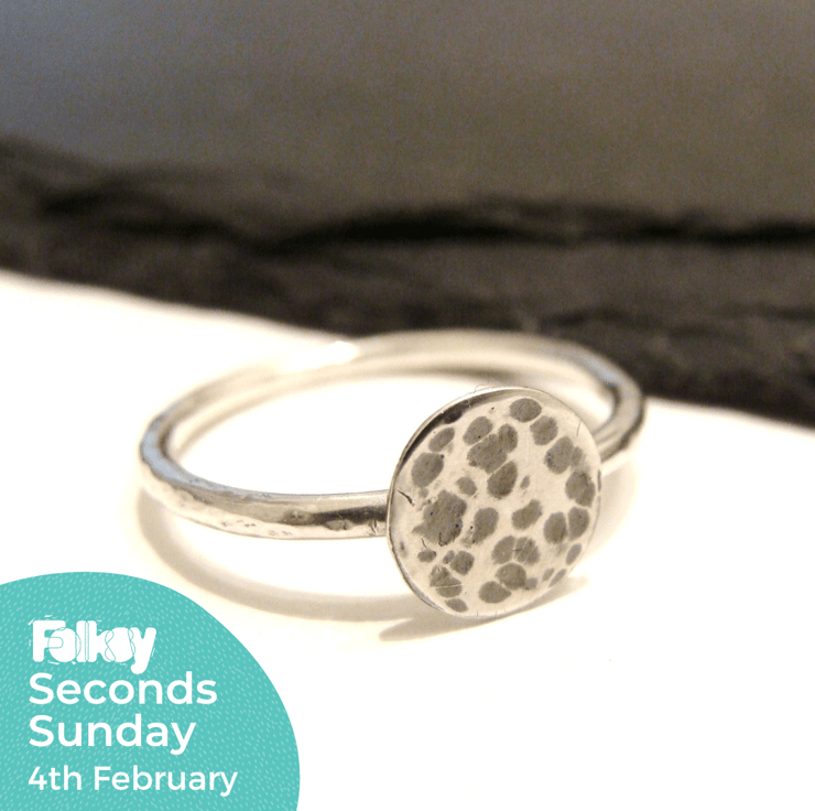 Seconds Sunday - Sterling Silver Full Moon Ring... - Folksy