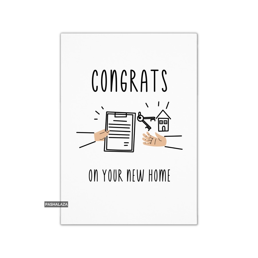 Funny Congrats Card - New Home Congratulations Greeting Card - Home