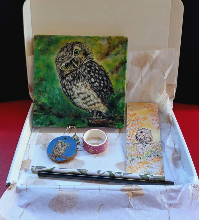 Owls - Handmade Notebook gift set