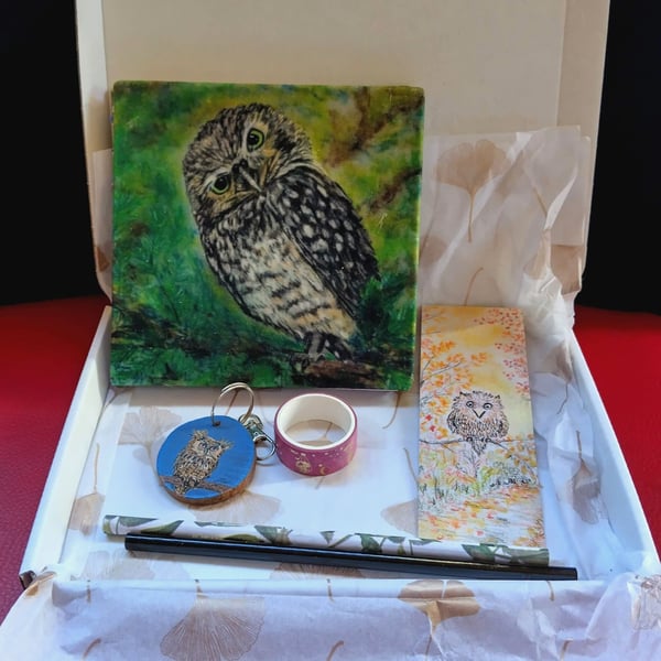 Owls - Handmade Notebook gift set