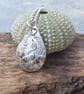 Silver seahorse seaweed coastal pendant