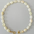 Elegant Cream Gemstone Beaded Necklace - Handmade Statement Jewellery