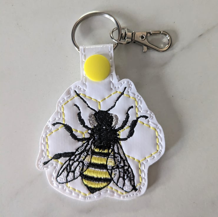 Bee keyring, embroidered bumble bee gifts, Bee  - Folksy