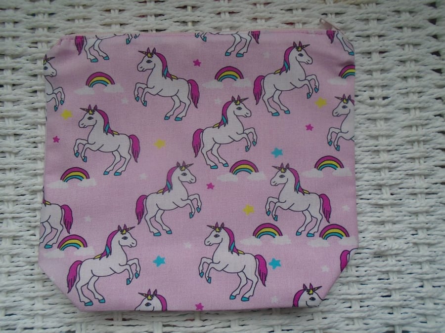 Standing Unicorn Large Pencil Case or Make Up Bag.