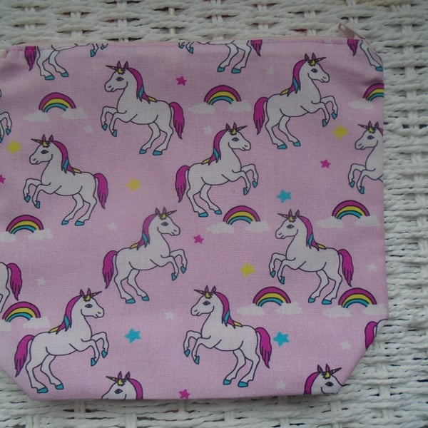 Standing Unicorn Large Pencil Case or Make Up Bag.